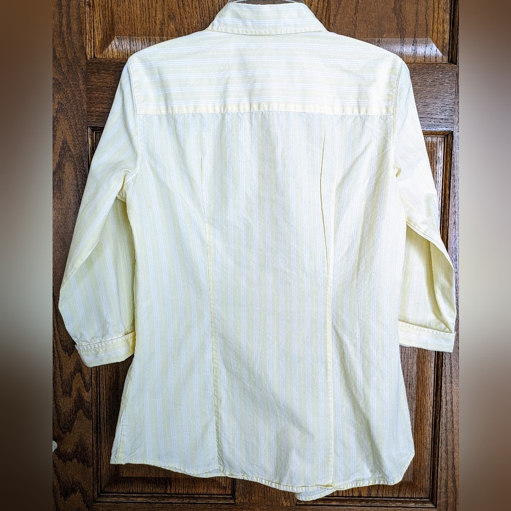 J. Crew Pale Yellow Striped Button-Up Blouse - Picture 3 of 5